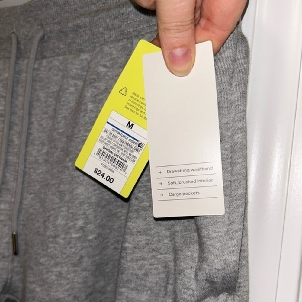 NWT all in motion Mens Grey CARGO Sweatpant drawstring Joggers‎ size Medium - Picture 5 of 11